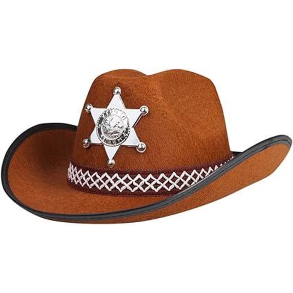 38*30*12cm-Sheriffhat til børn, brun One Size