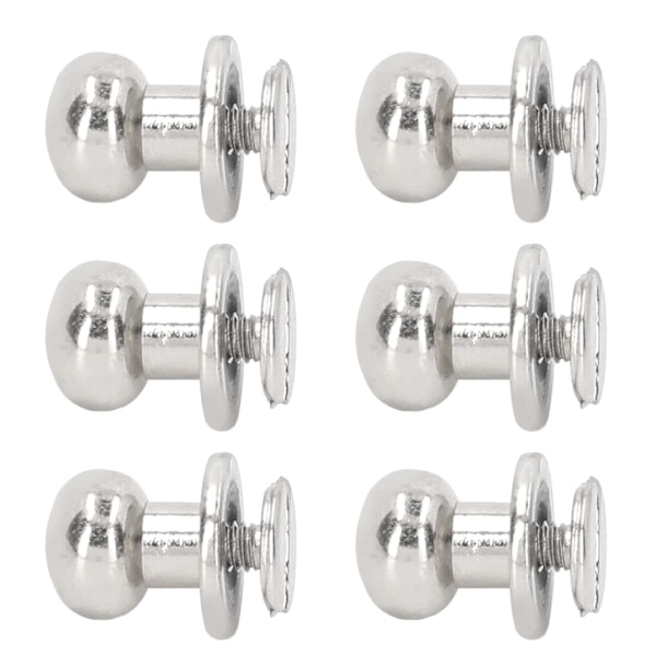 200 Sett Knappnagler 9x8mm Sterk Kobber Blank Rund Hode Bred Anvendelse Chicago Skruer for Veske Klær Sølv