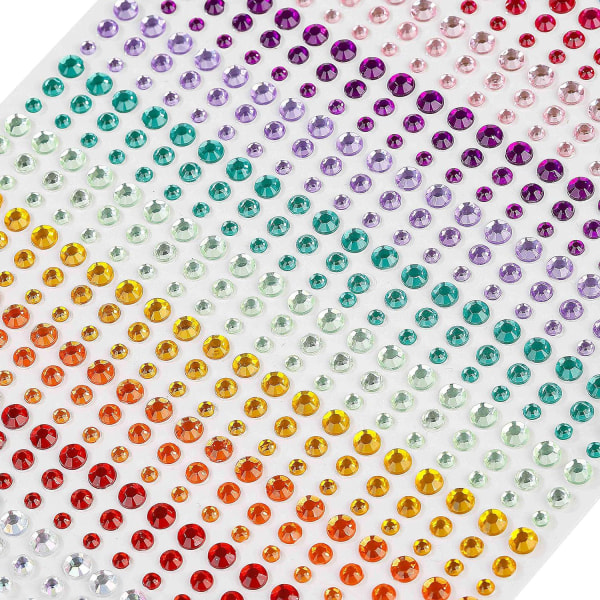 15 farger rhinestone klistremerker selvklebende perle smykker for ansikt øye negler barn DIY håndverkskort utsmykning Akryl diamantdekorasjoner