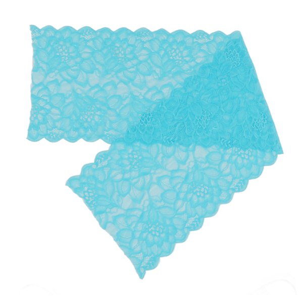 Spets Tyg 10 Yards 23cm Bred Trendig DIY Klippbar Mjuk Stretch Mesh Nylon Spetsband Kant för Sömnad Blå