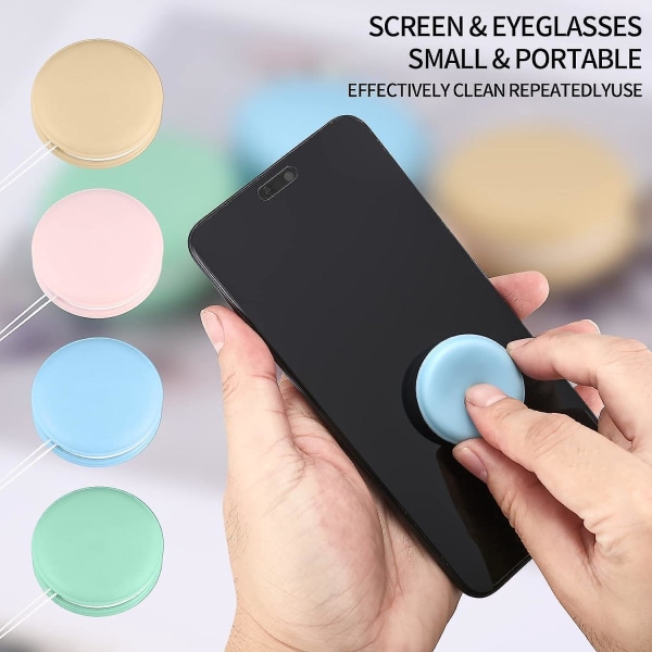4-pack Macaron rengöringsbollar för mobiltelefon, datorskärm, glasögon och TV - Rengöringsduk och verktyg