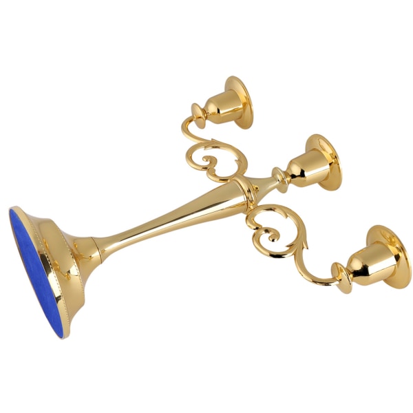 Europeisk stil 3-armad metallljushållare för bröllopsinredning Gold