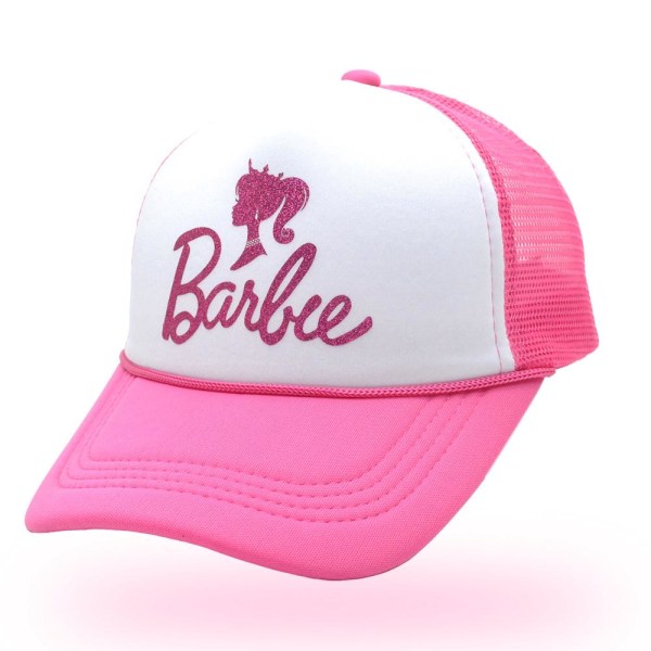Barbie-baseballcaps med paljetter - Hvit,Sommerstrandhatt for kvinner,Solhatt,Jentekveld,Truckerhatt