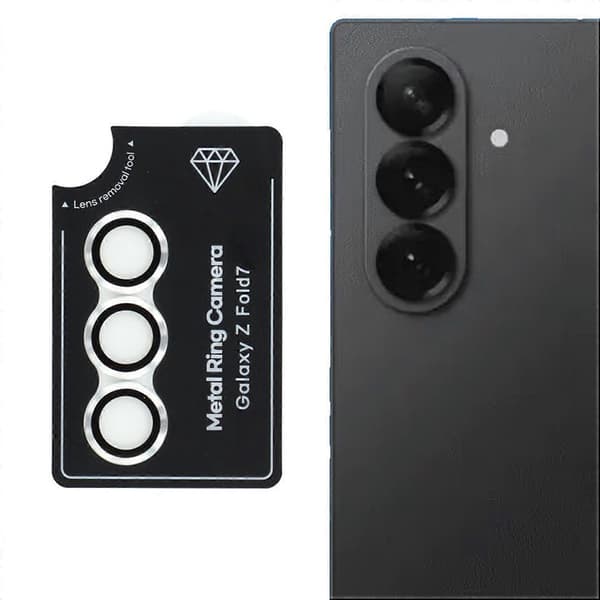 For Samsung Galaxy Z Fold7 5G Camera Lens Protector Set Electroplating Metal+Tempered Glass
