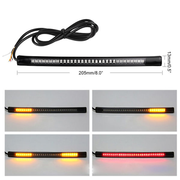 Motorcykel LED Blinklys Baklys Bånd 48SMD IP68 Vandafvisende Universal til Biler Off Road ATV'er