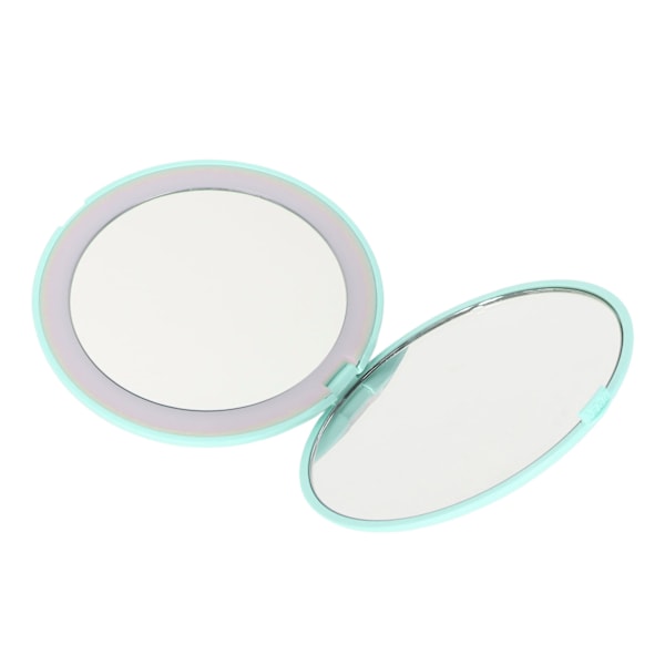 3,5 tuuman LED-peili 1X 10X suurennoksella kaksisuuntainen meikkippeili kotiin ja matkalle, sisäänrakennettu akku, vihreä
