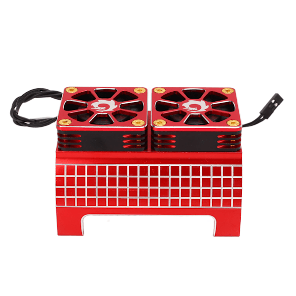 RC Motor Dobbelt Kjøleventilator Varmespreder Aluminium Legering 5 til 7,4V 1/5 RC Tilbehør for Traxxas Rød
