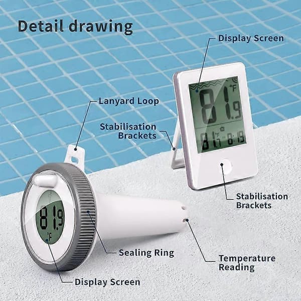 Pooltermometer - Flydende pooltermometer med letlæseligt display