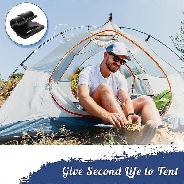 Tent Pole Clips, C-Clips for Tents, Tent Pole Fastener Clips 20-Pack