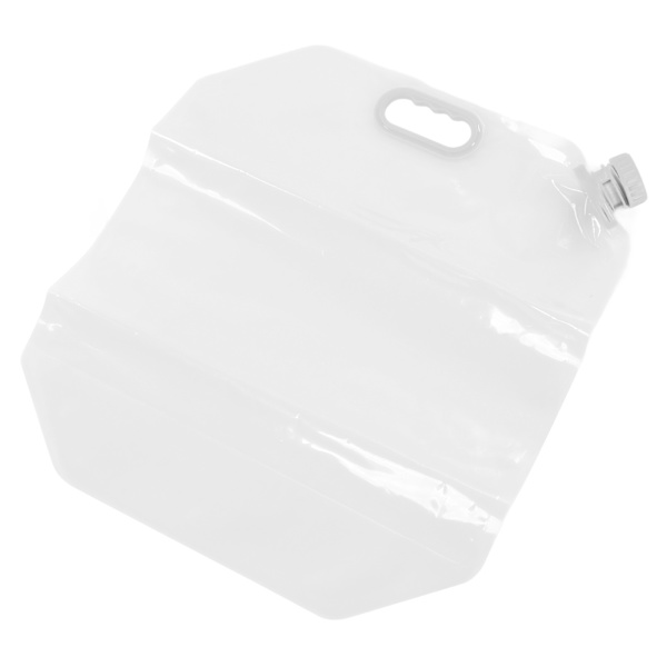 15L hopfällbar vattenbehållare Transparent PVC Återanvändbar frysbar vattenbehållare för nödsituationer utomhuscamping Vit