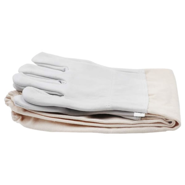 (XL) Fårskinnsskyddshandskar för biodlare, universal biodlarhandskar i läder med ventilerat cover, sticksäkra handskar, biodlingsverktyg