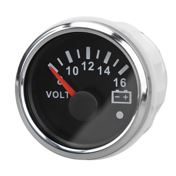 52MM Båtvoltmeter DC9 till 32V Pekares Voltmätare med Färgrik Bakgrundsbelysning för Husbilar Yachter Fiskebåtar Fartyg Svart Platta Silverhölje
