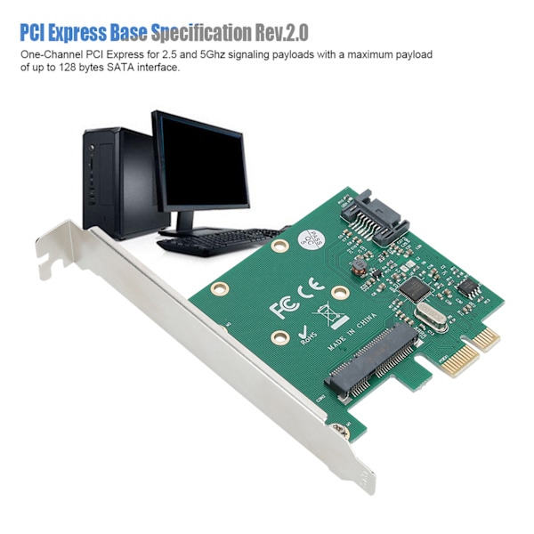 ST58 ASMedia / ASM1061 MSATA NGFF 6Gbps PCI Express Rev.2.0 ATA3.0 -laajennuskortti