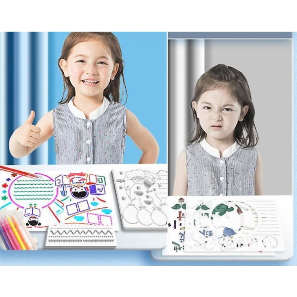 Tegnelekesett for barneskoleelever - A4 halvfabrikat, uthulet malform, perfekt for kopiering