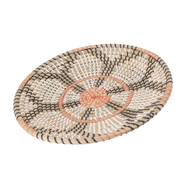 Runde gressveggpynt 35 cm diameter håndstrikket hengende vevde veggkurver for stue kjøkkenstil 3