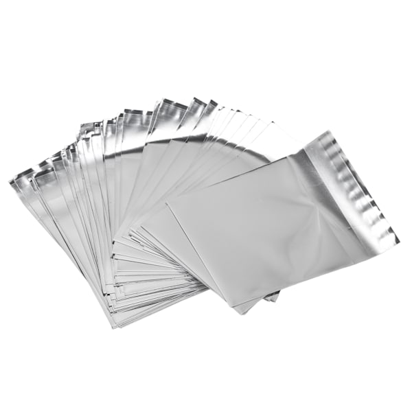 50 st Återförslutningsbara Påsar Vattentäta Dammtäta Enkla att Använda Återanvändbara Slitstarka Aluminiumfolie Allmänt Använda Lukttäta Påsar 8,5x8,5cm
