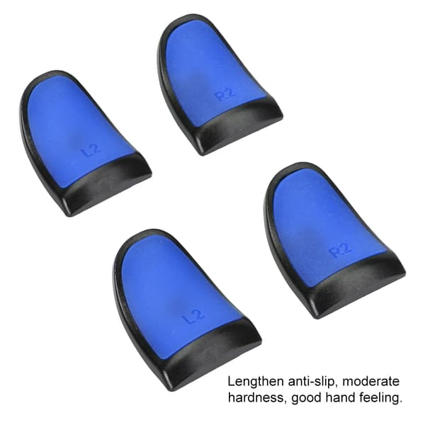L2 R2 Forlængede Greb Blød Berøring Controller Forlængere Knapper Forlænger Aftrækker til PS4 (Blå)