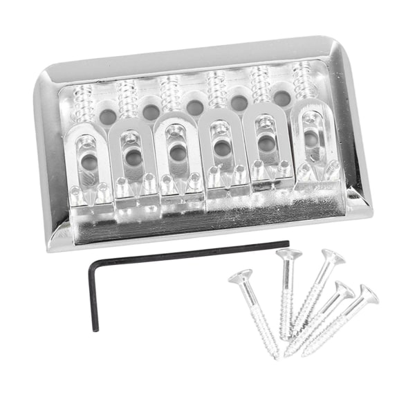Fast Hardtail Guitar Bridge U Form Sadel Bridge Erstatning Metal Elektrisk Guitar String Bridge Sølv