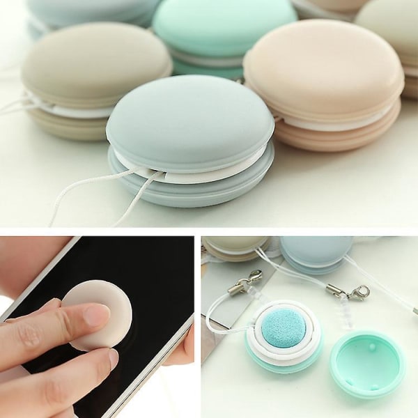 4-paknings Macaron-renseballer for mobiltelefon, dataskjerm, briller og TV - rengjøringsklut og verktøy