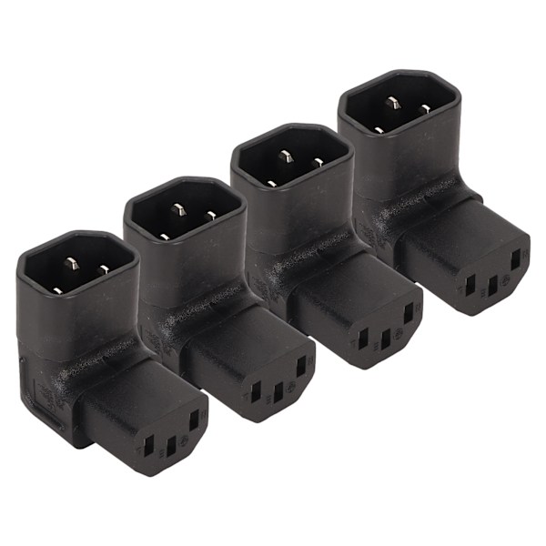 4 kpl IEC320 C14 - IEC320 C13 virtapäätä - Ammattimainen C14 - C13 virtapistokkeen sovitin UPS-, PDU-, palvelimen ja tietokoneen pistorasioille