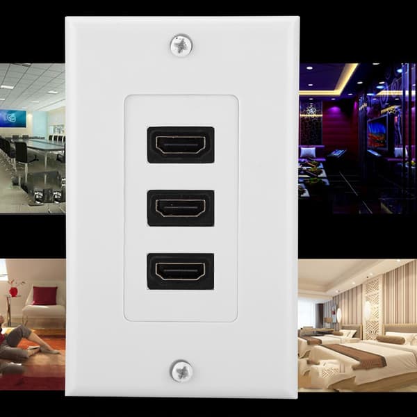 3-ports HDMI HD Video Panel Socket USB Hub Adapter Veggkontakt
