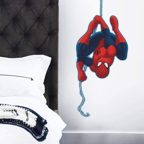 Vægklistermærker Spider Man 3D-effektklistermærker Udsmykning og dekoration i soveværelset Kæmpe genanvendelige vægklistermærker Spider Man til børn