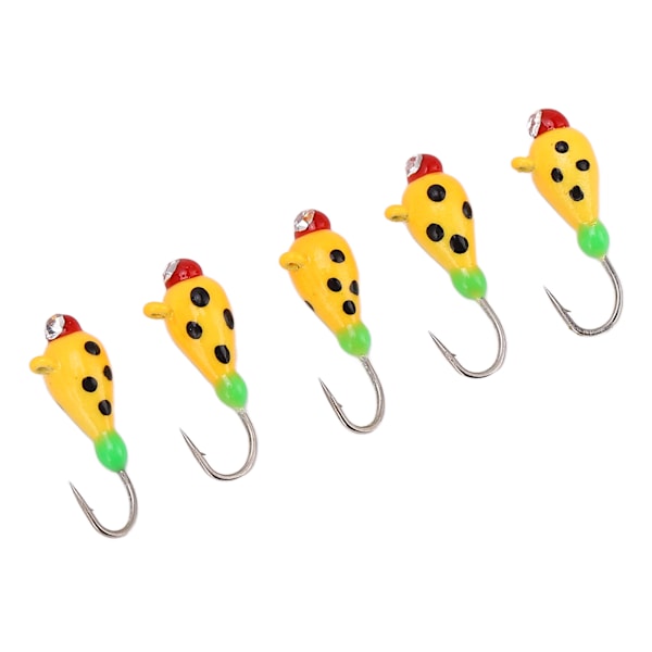 5 Pcs Ice Fishing Hooks High Carbon Steel Fishing Jigs Kit Winter Fishing Lures Head for Outdoor