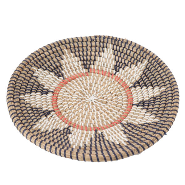 Runde gressveggpynt 35 cm diameter håndstrikket hengende vevde veggkurver for stue kjøkkenstil 2