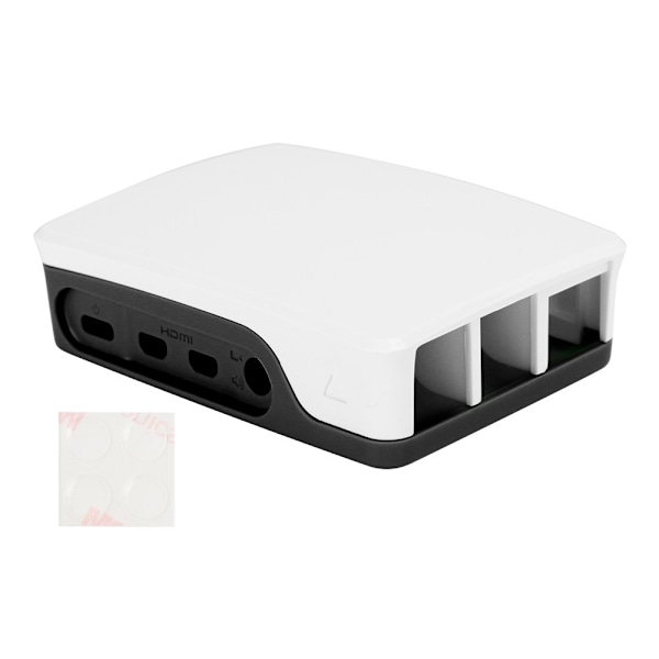 ABS-kabinett Boks Svart Hvit Passer for Raspberry Pi 4B Beskyttende Skall Boks Svart Hvit