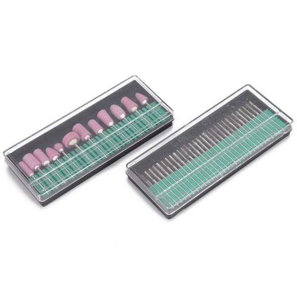 Nagelborr Bits Nålsats Nagelpolering Burr Manikyr Pedikyr Tillbehör Verktyg(12+30st )