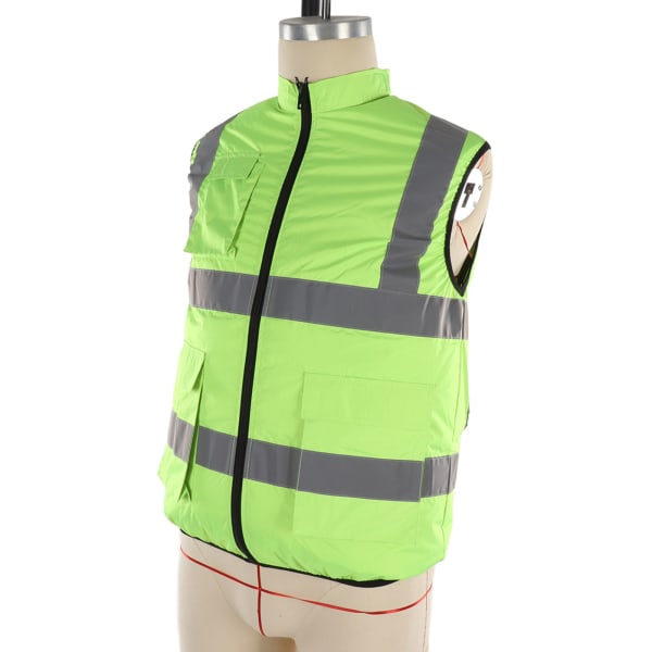 Cool Vest Sommar Kylande Fläkt Väst Luftkonditionerad Reflekterande Stripe Laddningsbar Arbetskläder 5V Fluorescerande Grön XXL