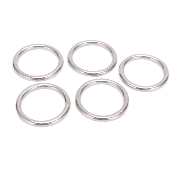 5 stk 304 rustfrit stål runde O-ringe til flere formål sømløs svejsning O-ring til yogaringer Hængekøje sejlads dykning 5x35 mm