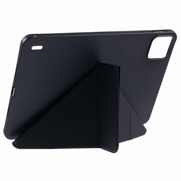 For Xiaomi Pad 7 Pro/Pad 7 Case PU Leather+Silicone Origami Stand Protective Shell - Black