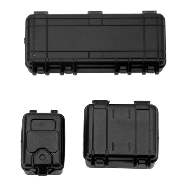 3 st RC-bil Simulerings Resväska Stor Medium Liten RC Crawler Resväska Dekoration för 1/18 1/24 Svart