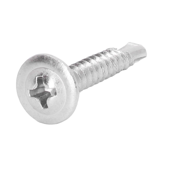 100 stk selvborende skruer med raskt kryss 410 rustfritt stål rundt skivehode festeutstyr 4,2x32 mm