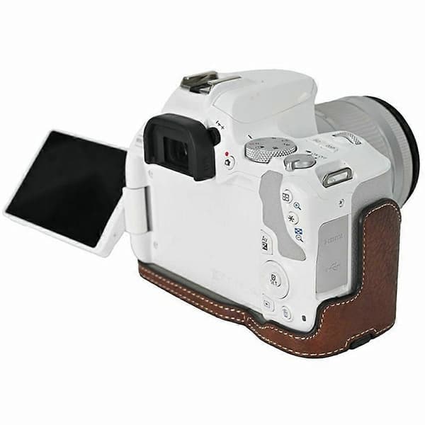 For Canon EOS 200D II EOS 200D Camera Case with Battery Opening Litchi Texture PU Leather Protective