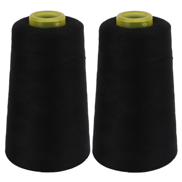 2 stk. 402 Serger Tråd Premium Polyester Frysebestandig Falmefri Holdbar Robust Mye Brukt Svart Tråd