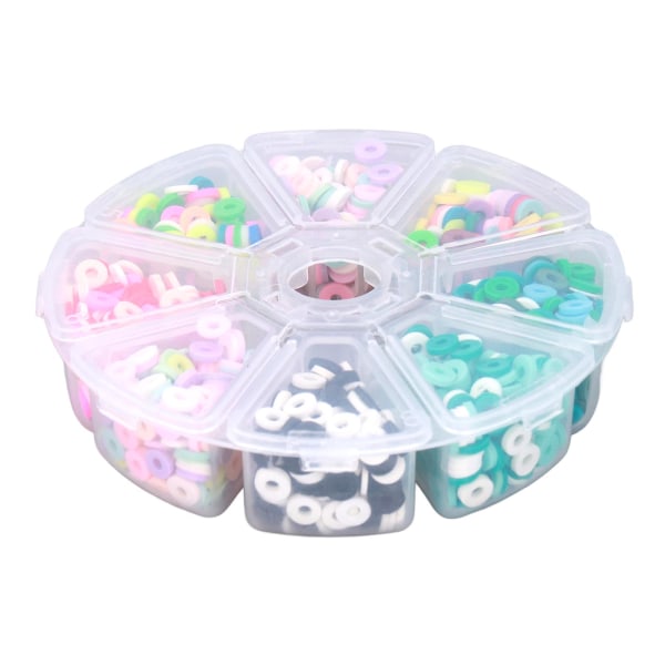 1200 stk. flade lerperler 6 mm, levende rige farver, vandtætte, falmefri, lette polymer lerperler til DIY armbånd halskæde