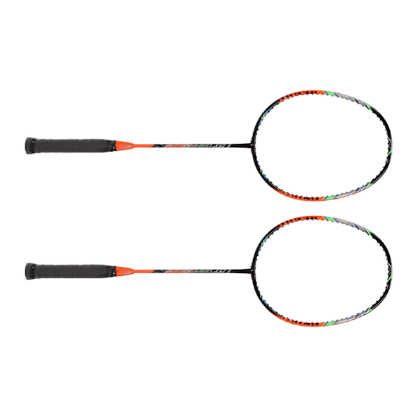 2 st Badmintonracketar i Kolfiber, Ultralätta, för Vuxna, Träning, Tävling, Fritid, Orange