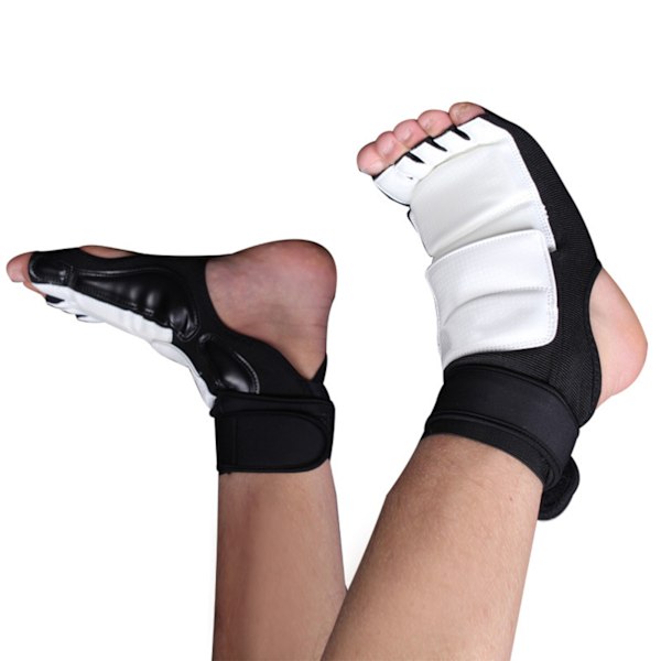 Taekwondo Fodbeskytter Dobbelt Fiksering Elastisk Klud Omkring Design Komfortabel Taekwondo Fodudstyr til Børn Fodbeskytter M