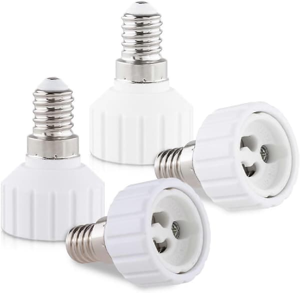 4x Fatningsadapter - E14 til GU10 fatningskonverter - Bajonetbase lampeholderadapter til halogen LED-pære