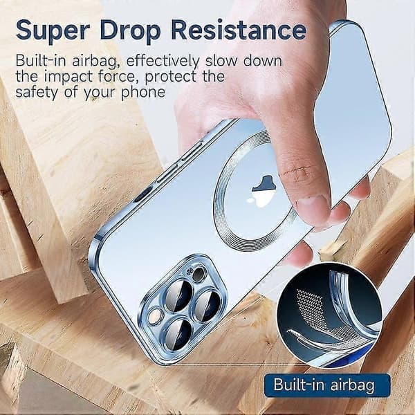 Magsafe Magnetic Case Compatible With Iphone 14 Pro Max/14 Pro/14 Plus/14, Transparent Silicone Lens Protector