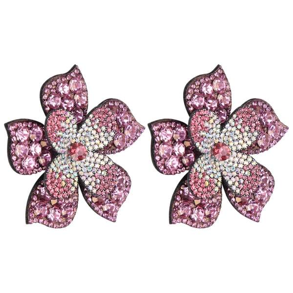 2 stk Crystal Diamond Patches Applikationer Klistermærker Blomster Tøj Sko Dekoration DIY Accessory Pink