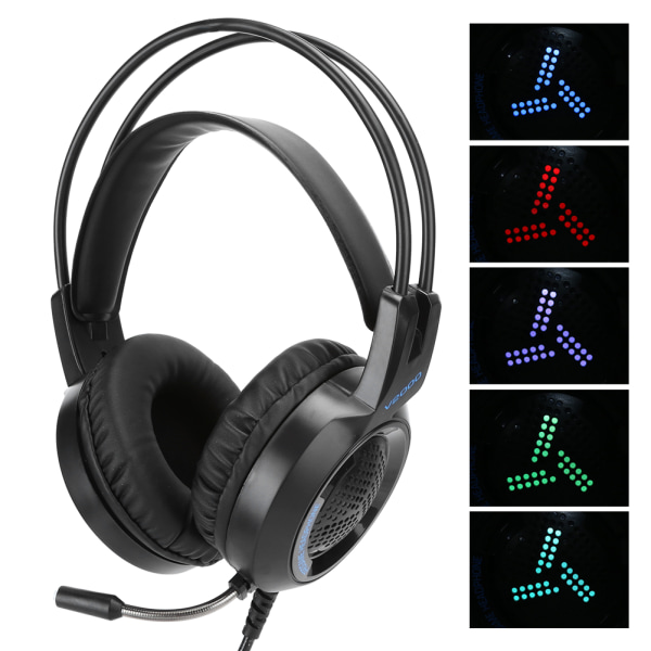 Gaming Headset V2000 7.1 Virtual Surround Sound USB med støyreduserende mikrofon