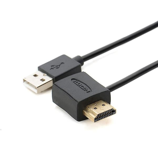 Kompatibel HDMI Han Til Hun Stik + USB 2.0 Opladerkabel Forlænger