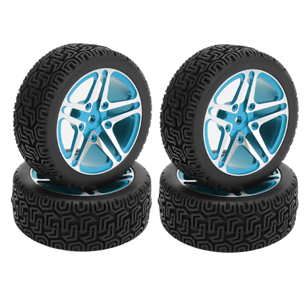 4 stk RC-hjul og dekksett aluminium hjulnav gummidekk for HSP 94122 94123 TT01 WF06 1/10 RC bil crawler blå
