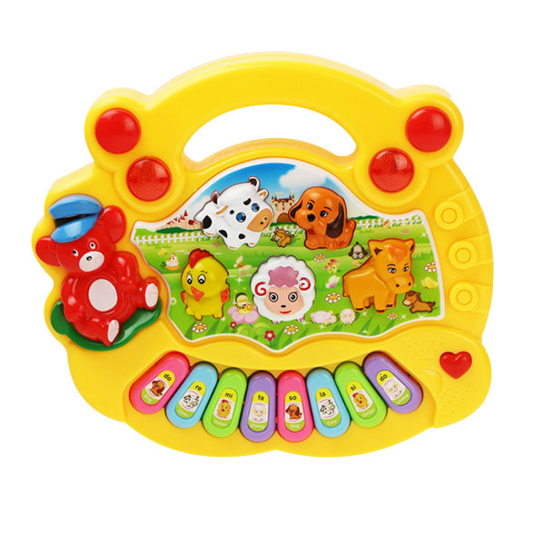 Klaver Keyboard Legetøj til Børn Tidlig Uddannelse Elektronisk Klaver Baby Musical Keyboard Klaver Animal Farm Musik Klaver Legetøj Gul