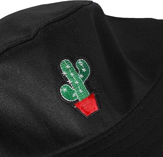 Fiskerhatte i bucketmodel, Sort Kaktus, One Size Dame