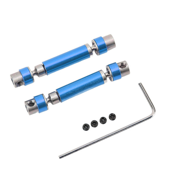 2 st Drivaxlar Fram Bak Mitt Aluminiumlegering Slitstark Rostfri Transmissionsaxel för FMS 1/24 FCX24 Blå