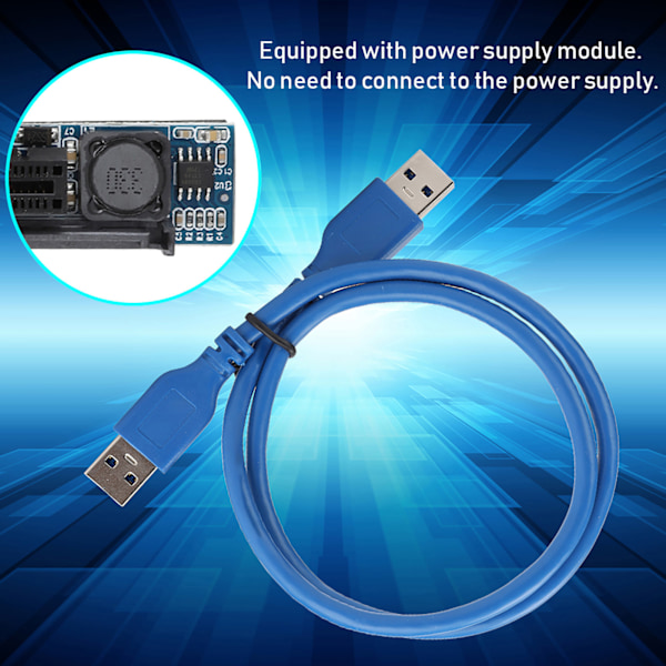 Emolevy PCI‑E X1 - X1 USB3.0 ABS -jatkojohto SATA-virtalähteellä